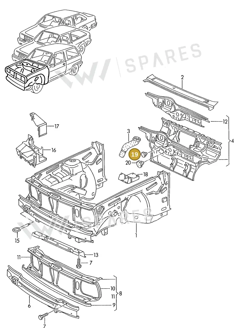 N0200223 — Volkswagen Polo/Polo Coupe (1990-1994) diagram 120054000, position 19