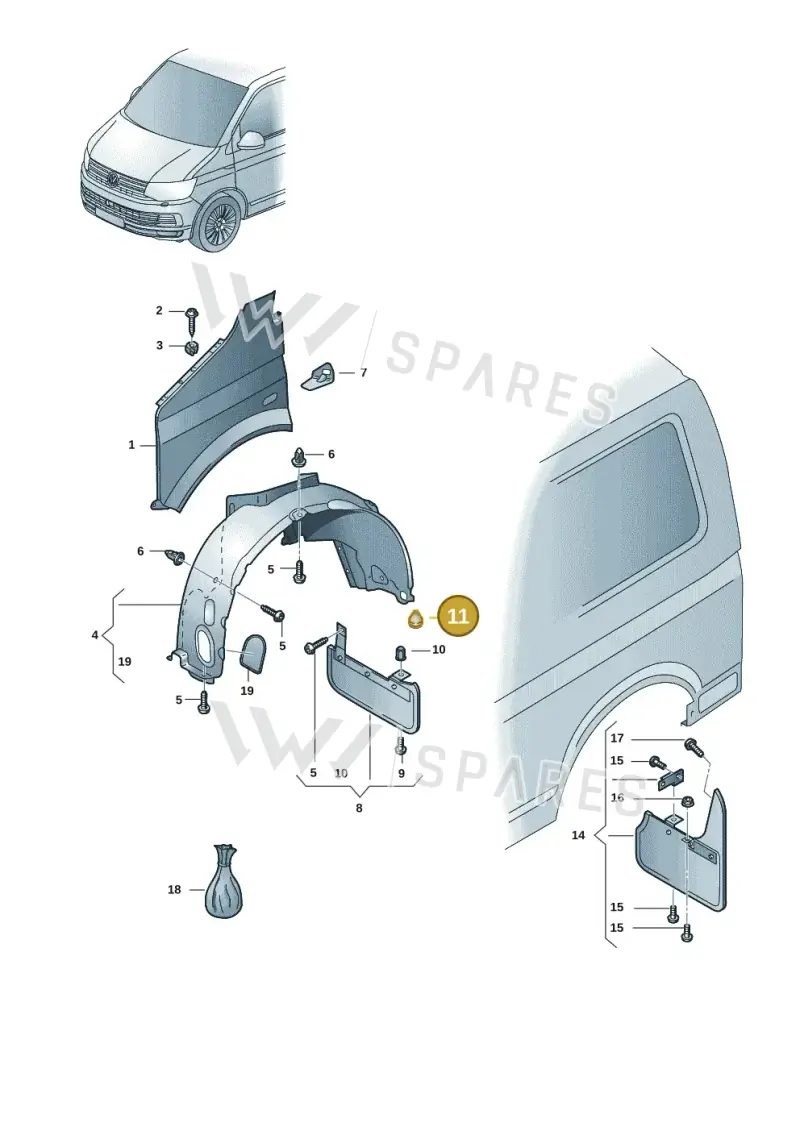 N0200241 — Volkswagen Transport. multivan (2019-2024) diagram 7ep821100, position 11