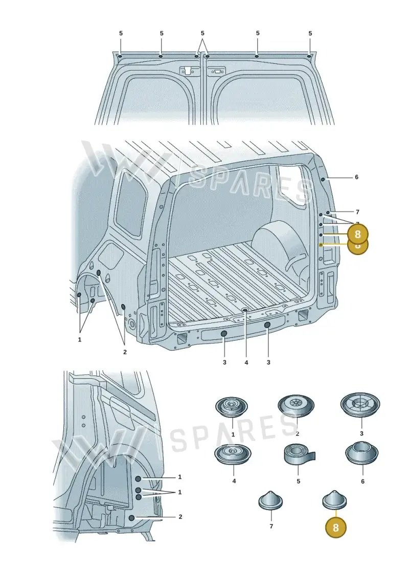 N0200251 — Volkswagen Caddy Maxi Kombi (2020-2024) diagram 2ka803036, position 8