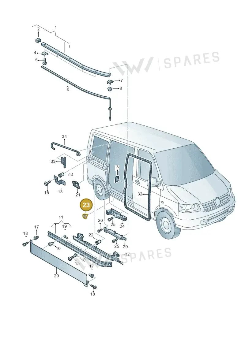 N0200271 — Volkswagen Transp. caravelle (2011-2015) diagram 410843500, position 23