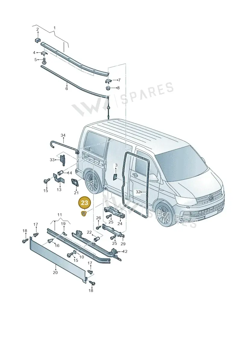 N0200271 — Volkswagen Caravelle (2019-2024) diagram 861843500, position 23