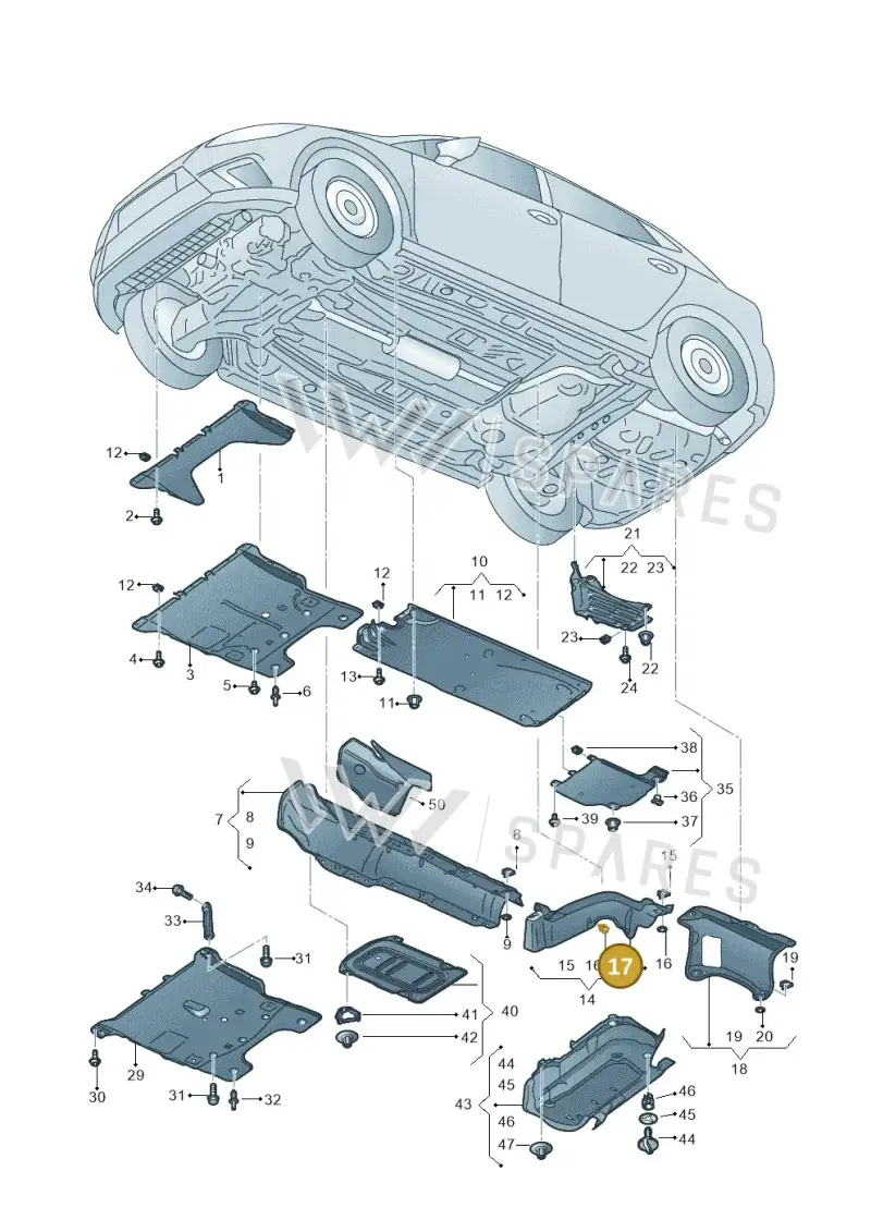 N0200331 — Volkswagen Polo 1.0 BlueMotion (2017-2024) diagram 837825000, position 17