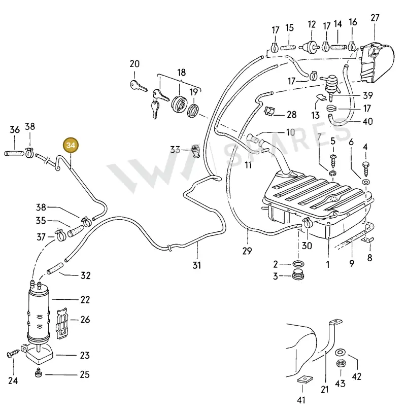 N0201505 — Audi Fox (1976-1978) diagram 016027100, position 34