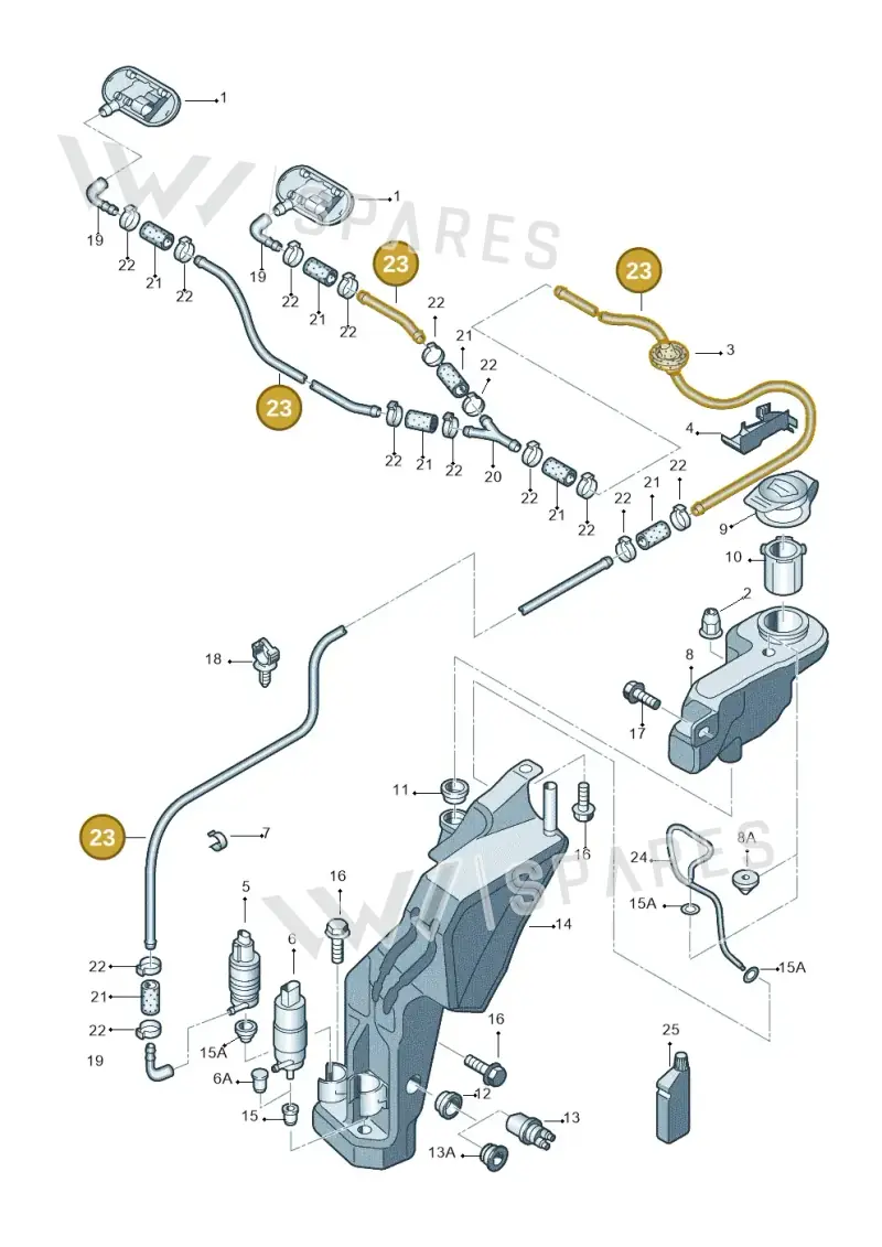 N0201505 — Audi RS4 Cabrio qu.    08> (2007-) diagram 249955100, position 23