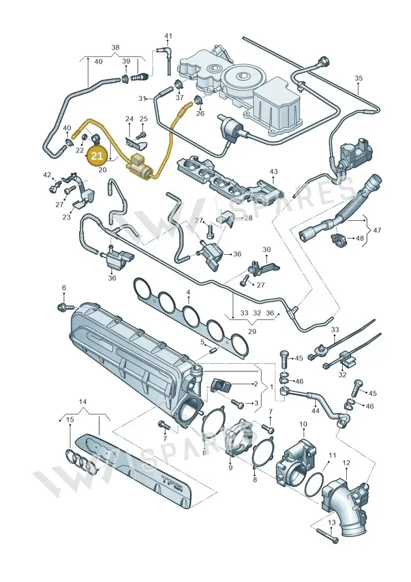 N0206515 — Audi A3 Sportback (2019-2025) diagram 596133632, position 21
