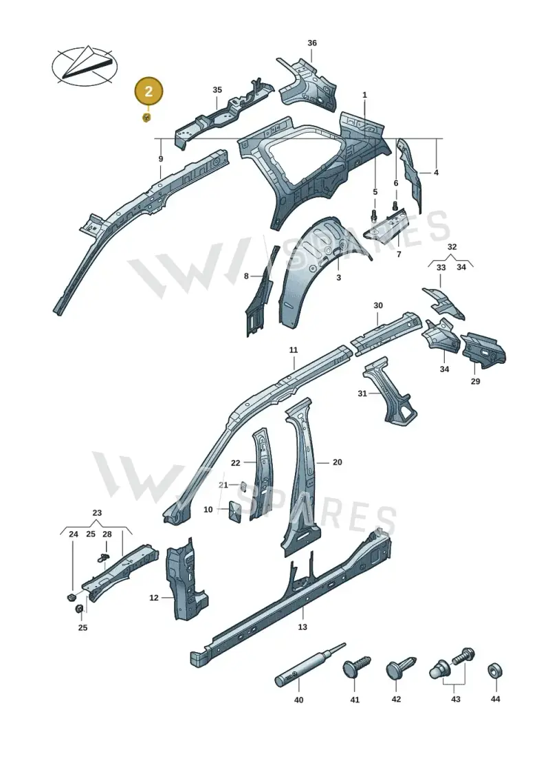 N0211565 — Volkswagen Passat estate (2023-) diagram 3j0809000, position 2