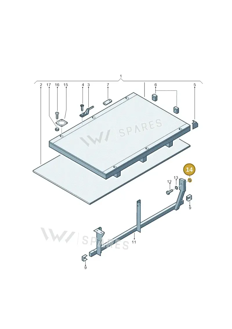 N02214811 — Volkswagen TRANSPORTER (2003-2005) diagram 411804000, position 14