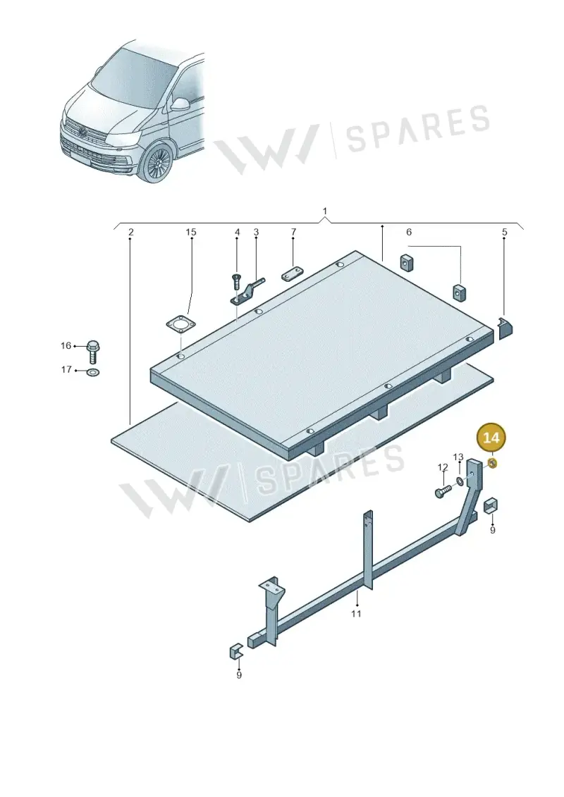 N02214812 — Volkswagen Single-cab transp. (2019-2024) diagram 862804000, position 14
