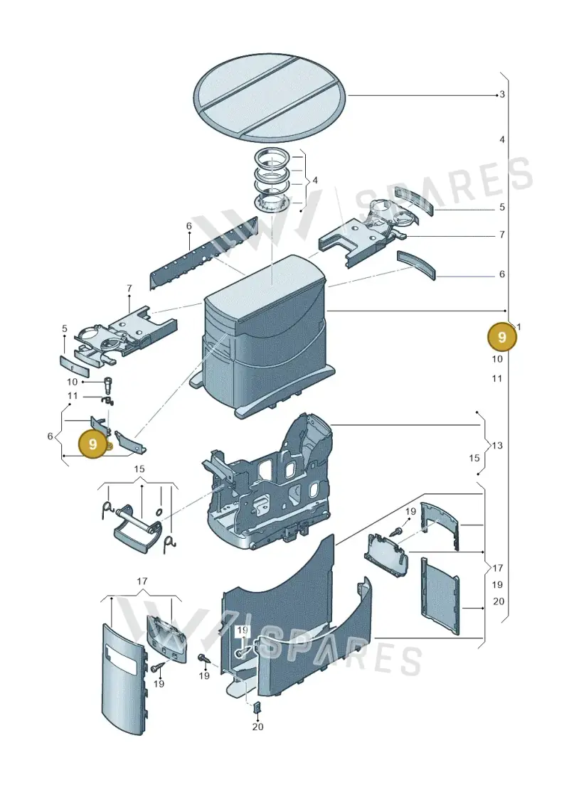 N0221544 — Volkswagen Transport. multivan (2019-2024) diagram 861861210, position 9