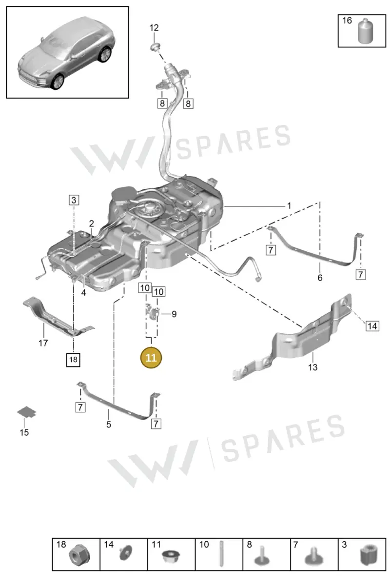 N02300316 — Porsche Macan (2018-2022) diagram p52000037, position 11