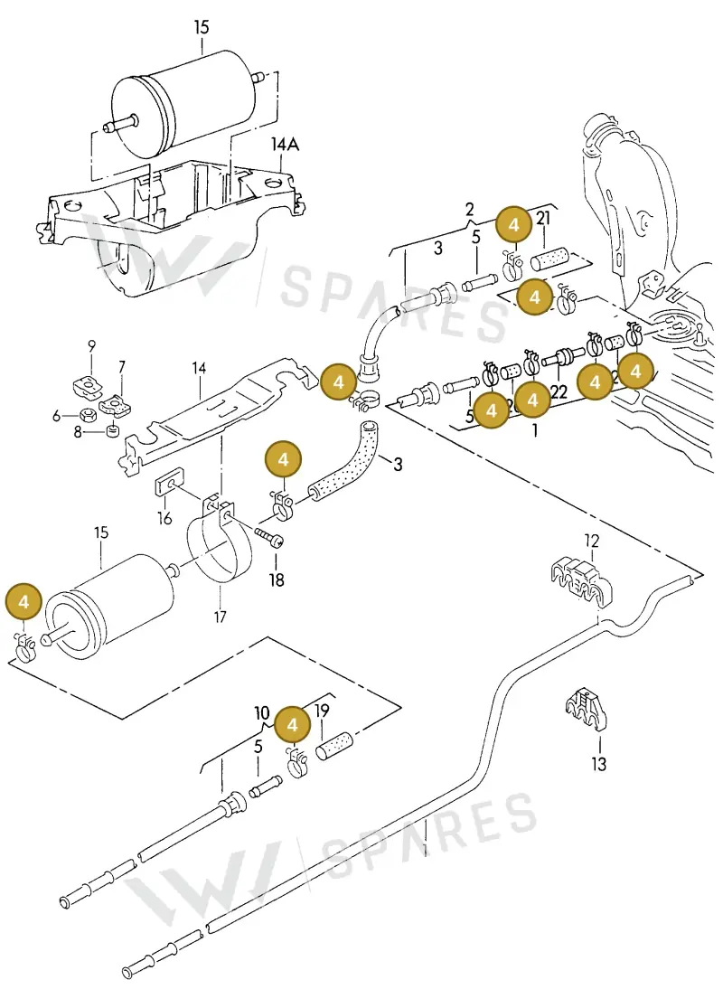N0241222 — Volkswagen GOLF CABRIO (2002-2002) diagram 121201400, position 4
