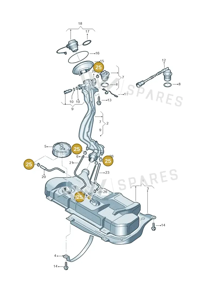 N0241222 — Volkswagen CADDY-KOMBI/KASTENW.   06> (2005-) diagram 158201050, position 25