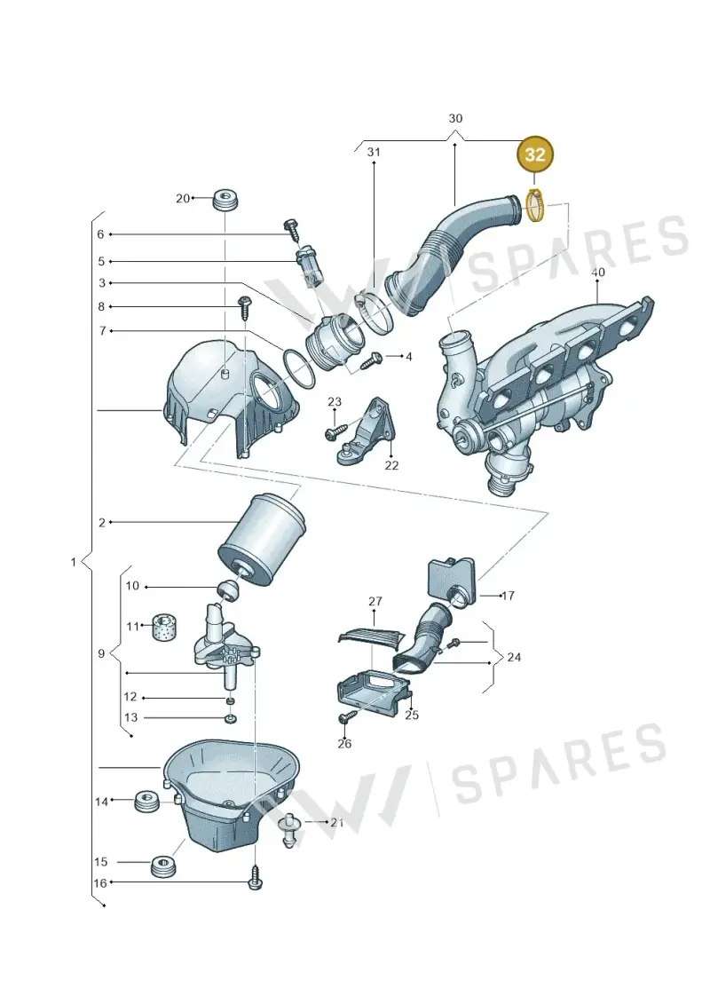 N0245056 — Audi A8 (2013-2018) diagram 696133020, position 32