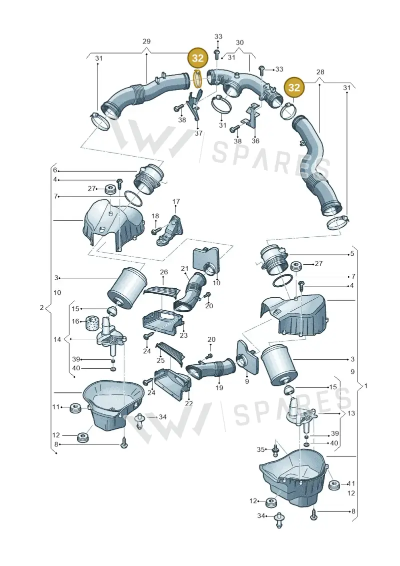 N0245056 — Audi A8 (2013-2018) diagram 696133350, position 32