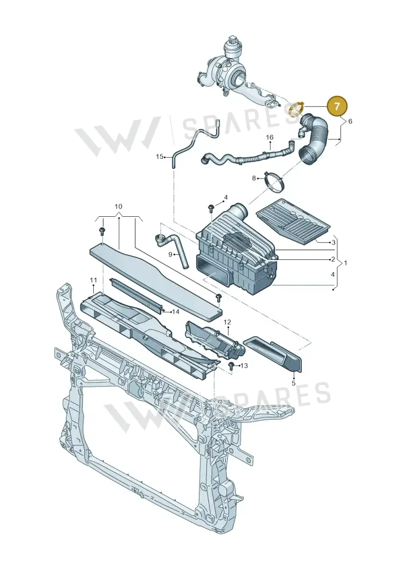 N0245185 — Volkswagen Golf 2.0 BlueMotion (2019-2024) diagram 813129090, position 7