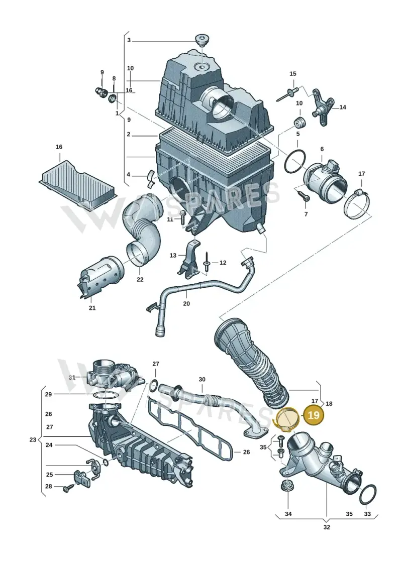 N0245226 — Volkswagen Transport. multivan (2019-2024) diagram 7ep129020, position 19