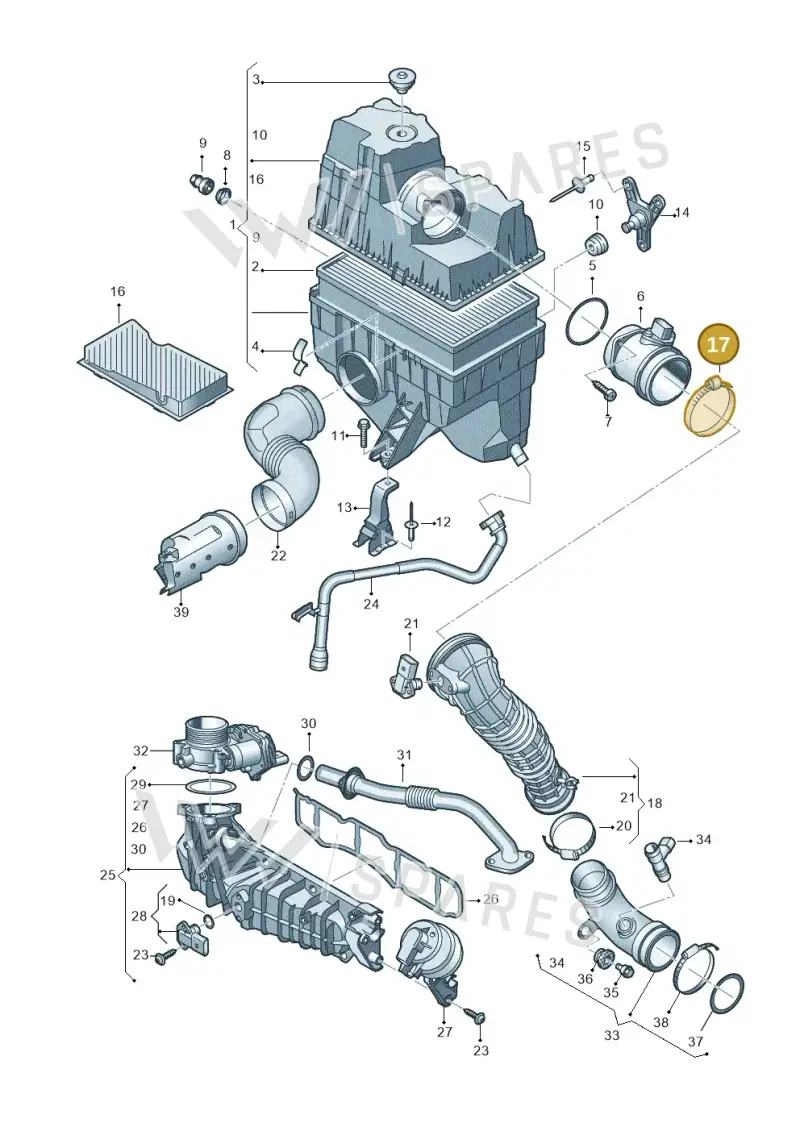 N0245264 — Volkswagen Caravelle (2015-2019) diagram 861129300, position 17