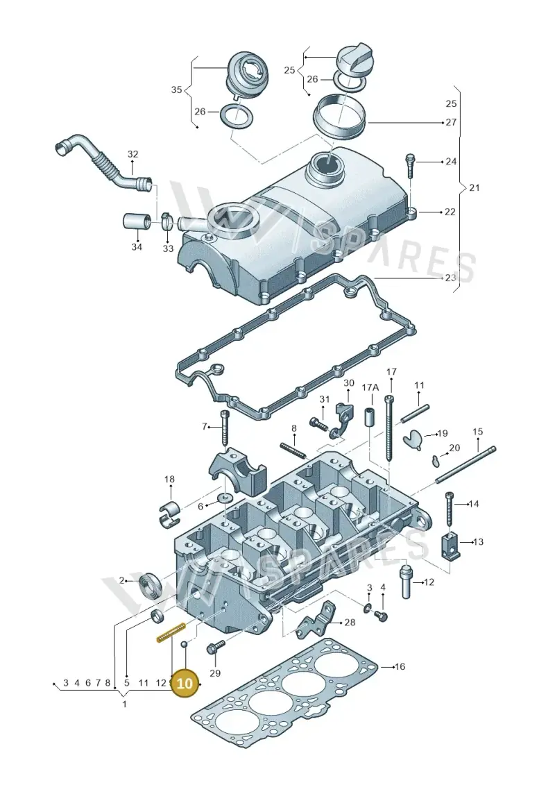N0256663 — Volkswagen FOX                  M.05> (2005-) diagram 195103470, position 10