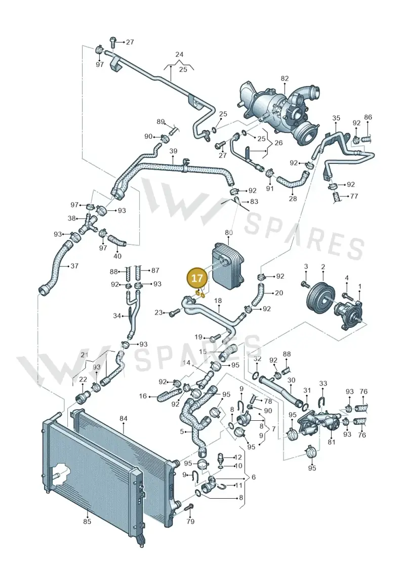 N0282012 — Volkswagen Scirocco 2.0 (2014-2017) diagram 625121130, position 17
