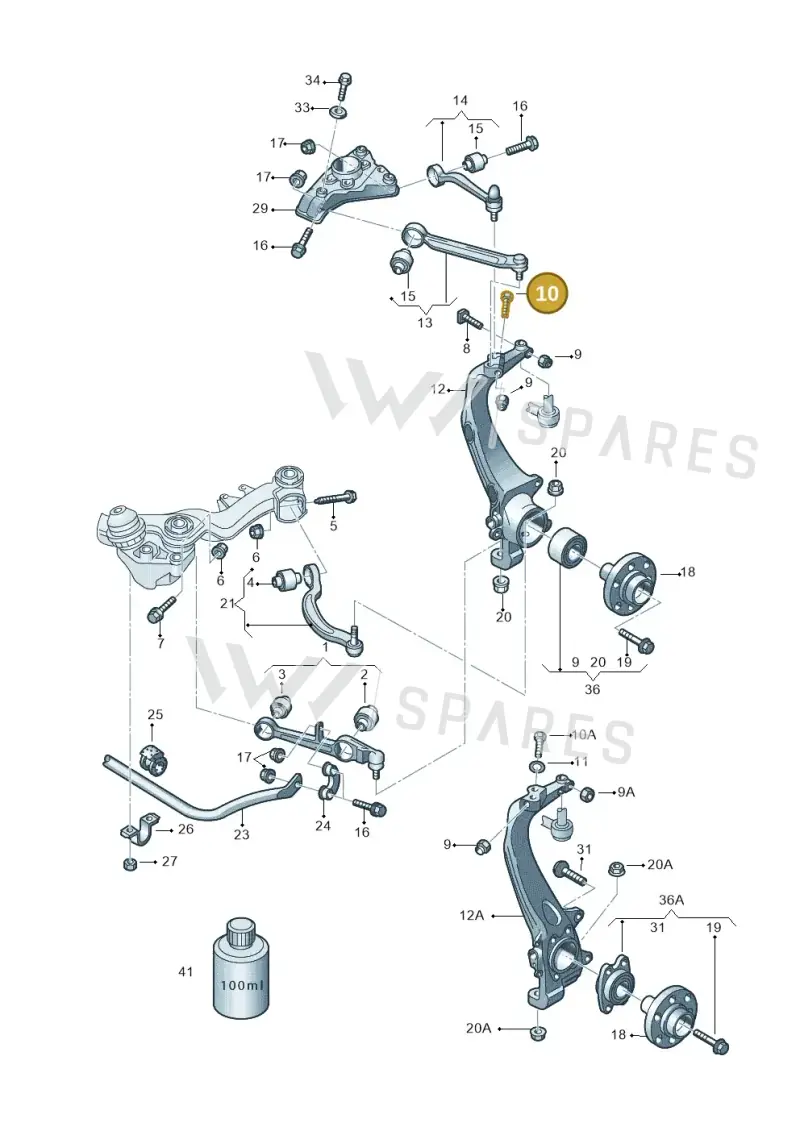 N0347908 — Volkswagen PASSAT/4MOTION/W8 (2002-2005) diagram 195407000, position 10