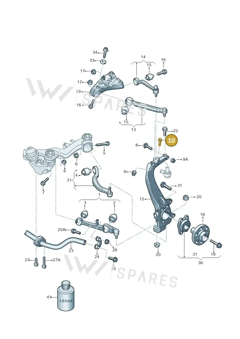 N0347908 — Volkswagen Phaeton 4motion (2010-2016) diagram 258407000, position 10