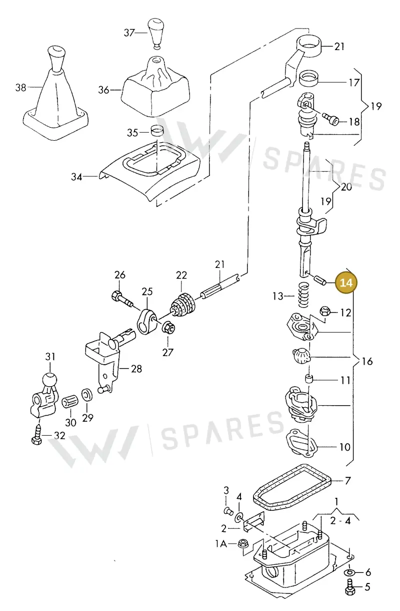 N0433141 — Volkswagen GOLF VAR./VENTO (1996-1999) diagram 121711200, position 14
