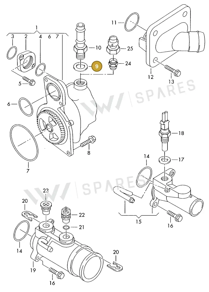 N0438152 — Volkswagen LT, LT 4X4 (2003-2006) diagram 176121200, position 9