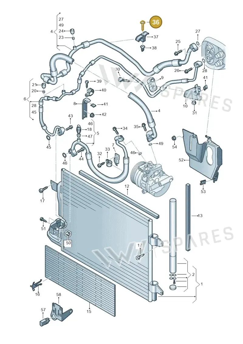 N0439394 — Volkswagen Golf Cabriolet (2011-2016) diagram 649260420, position 36