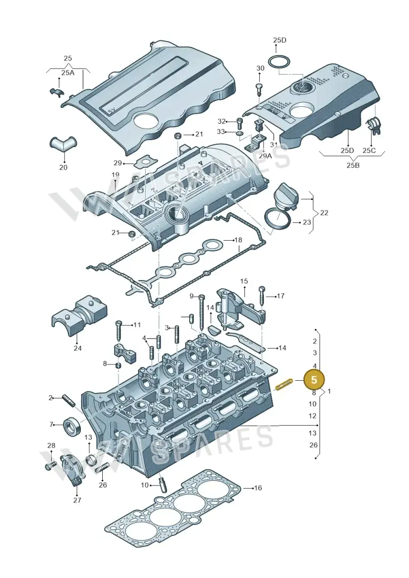 N0443951 — Volkswagen SHARAN/4MOTION (2002-2005) diagram 156103480, position 5