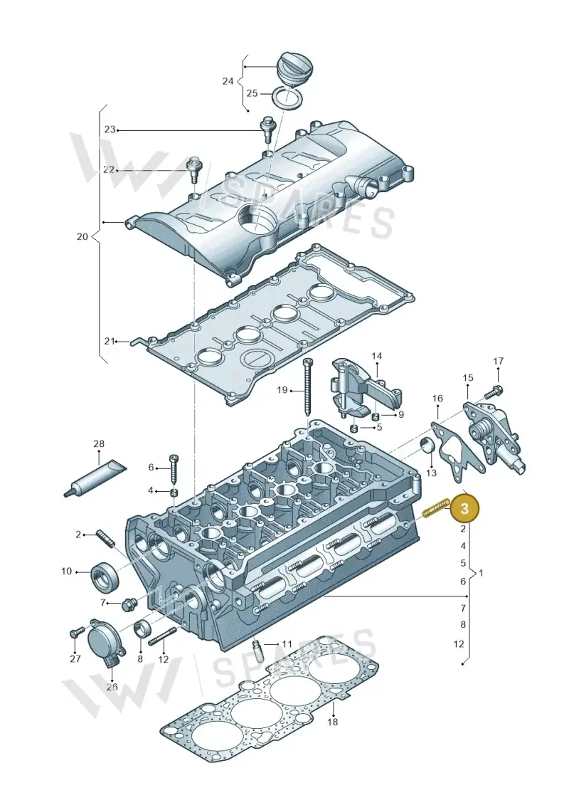 N0443951 — Volkswagen PASSAT/4MOTION/W8 (2002-2005) diagram 249103600, position 3