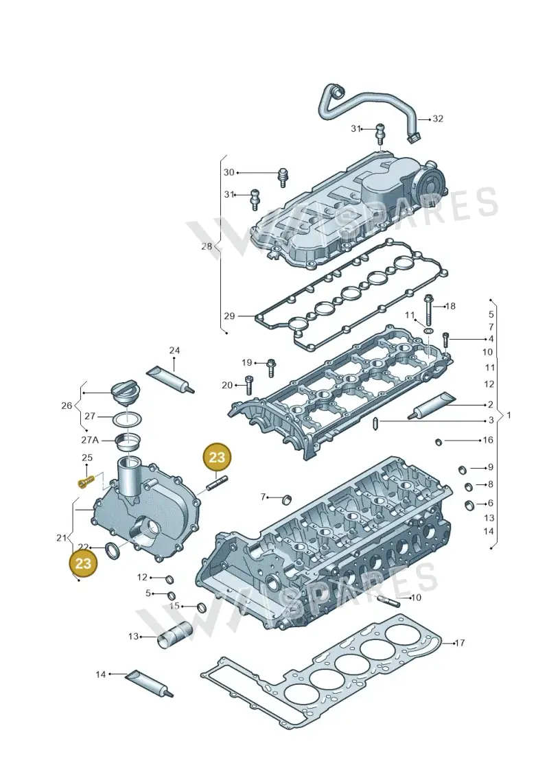 N0443954 — Volkswagen Beetle (2016-2019) diagram 474103680, position 23