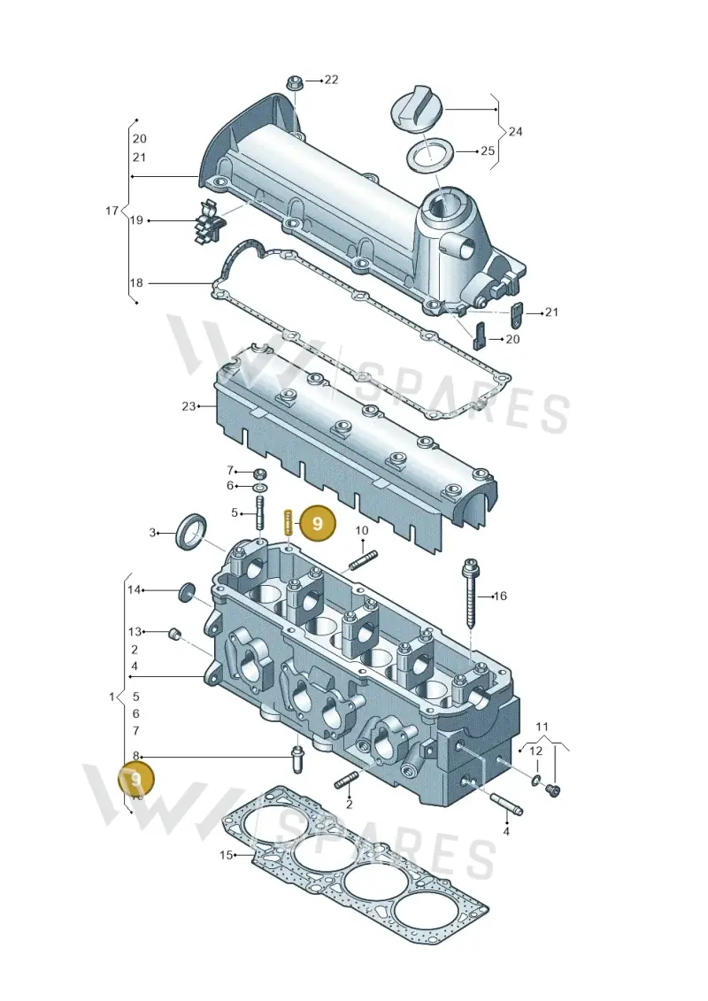 N0444625 — Volkswagen Jetta 2.0 (2015-2015) diagram 477103450, position 9