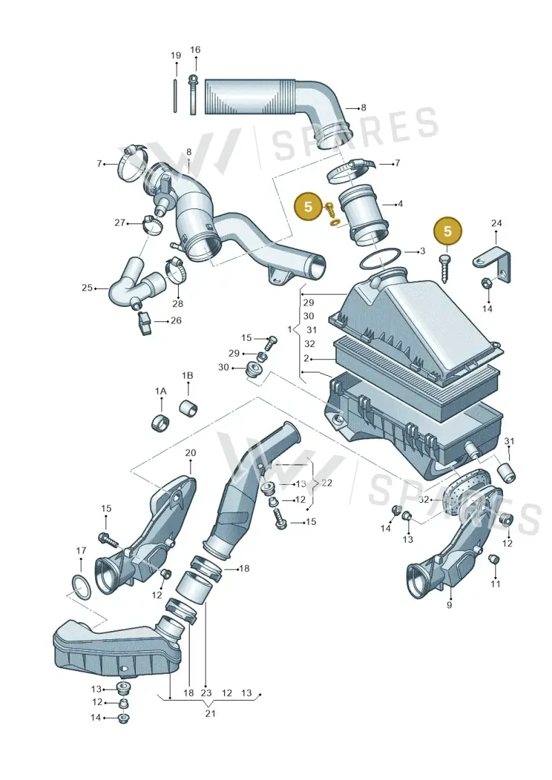 N0902985 — Volkswagen Polo (2011-2014) diagram 194129150, position 5