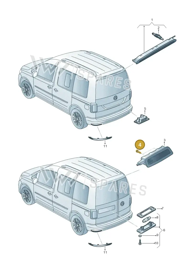 N0902985 — Volkswagen Caddy (2015-2020) diagram 866945100, position 4