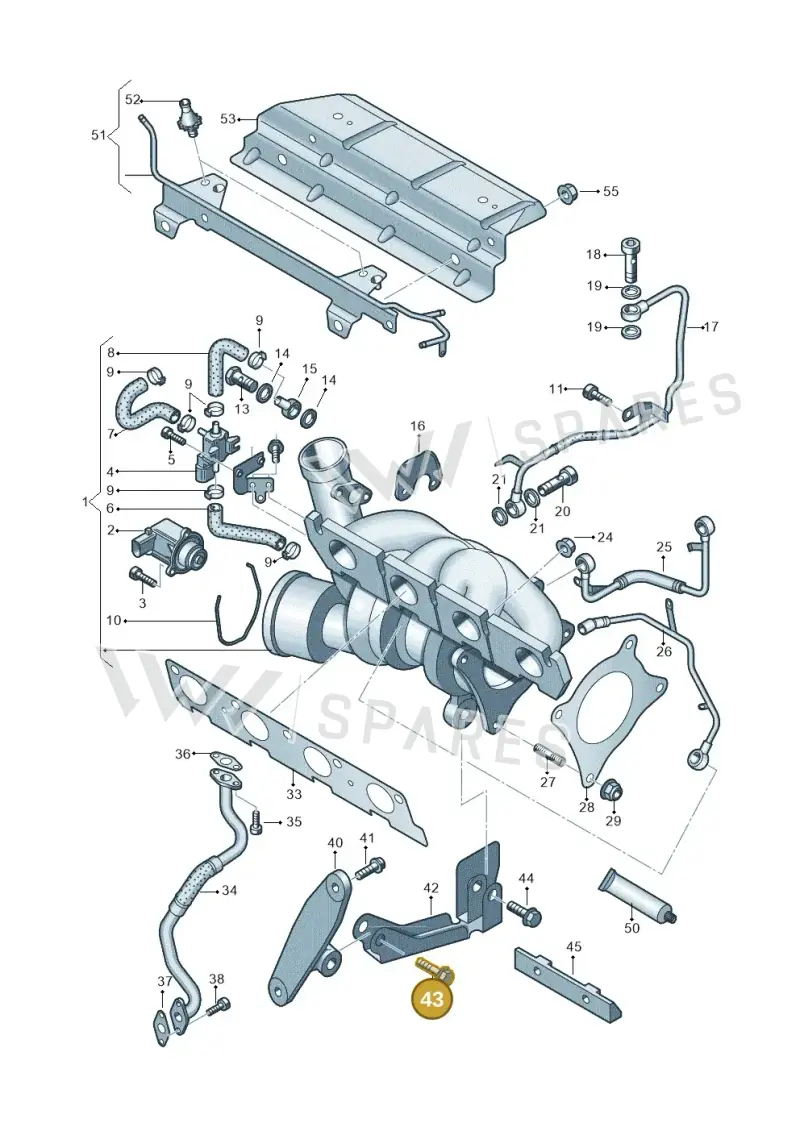 N0903487 — Volkswagen Golf Cabriolet (2011-2016) diagram 651145580, position 43