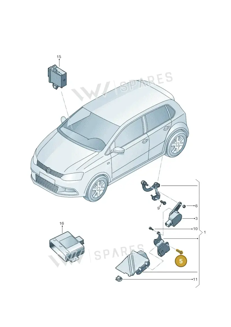 N10005207 — Volkswagen Polo 1.4 BlueMotion (2014-2017) diagram 773941250, position 5