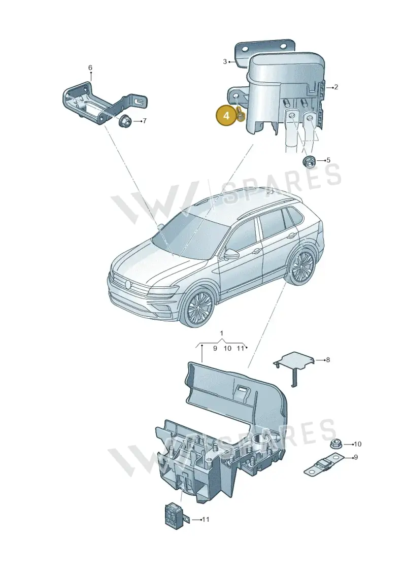 N10005306 — Volkswagen Tiguan 2.0 4Motion (2017-2024) diagram 884937300, position 4