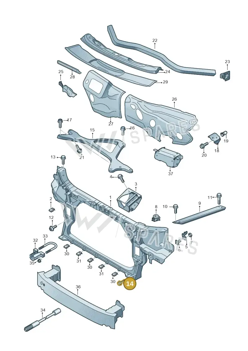 N10006706 — Audi A8 (2013-2018) diagram 696805000, position 14