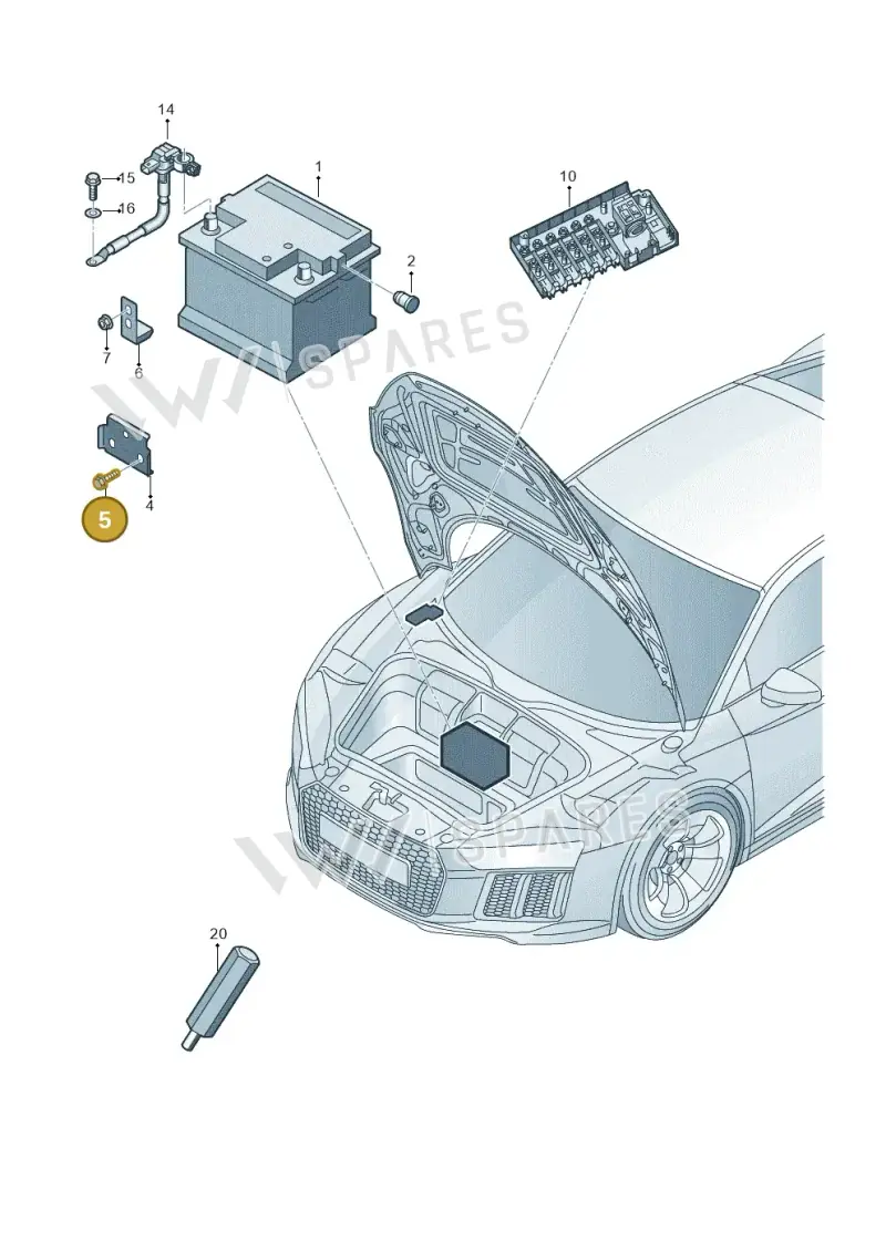 N10006706 — Audi R8 Spyder (2015-2024) diagram 872915000, position 5