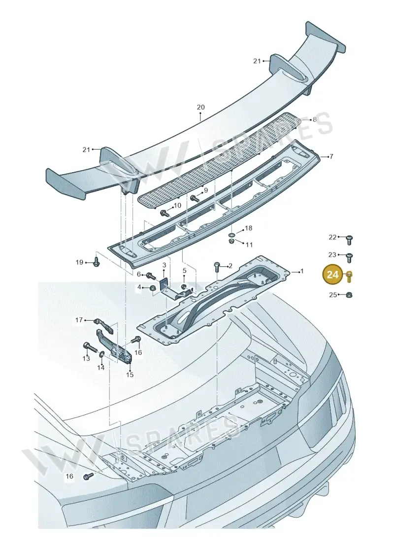 N10009205 — Audi R8 Spyder (2015-2024) diagram 872827053, position 24