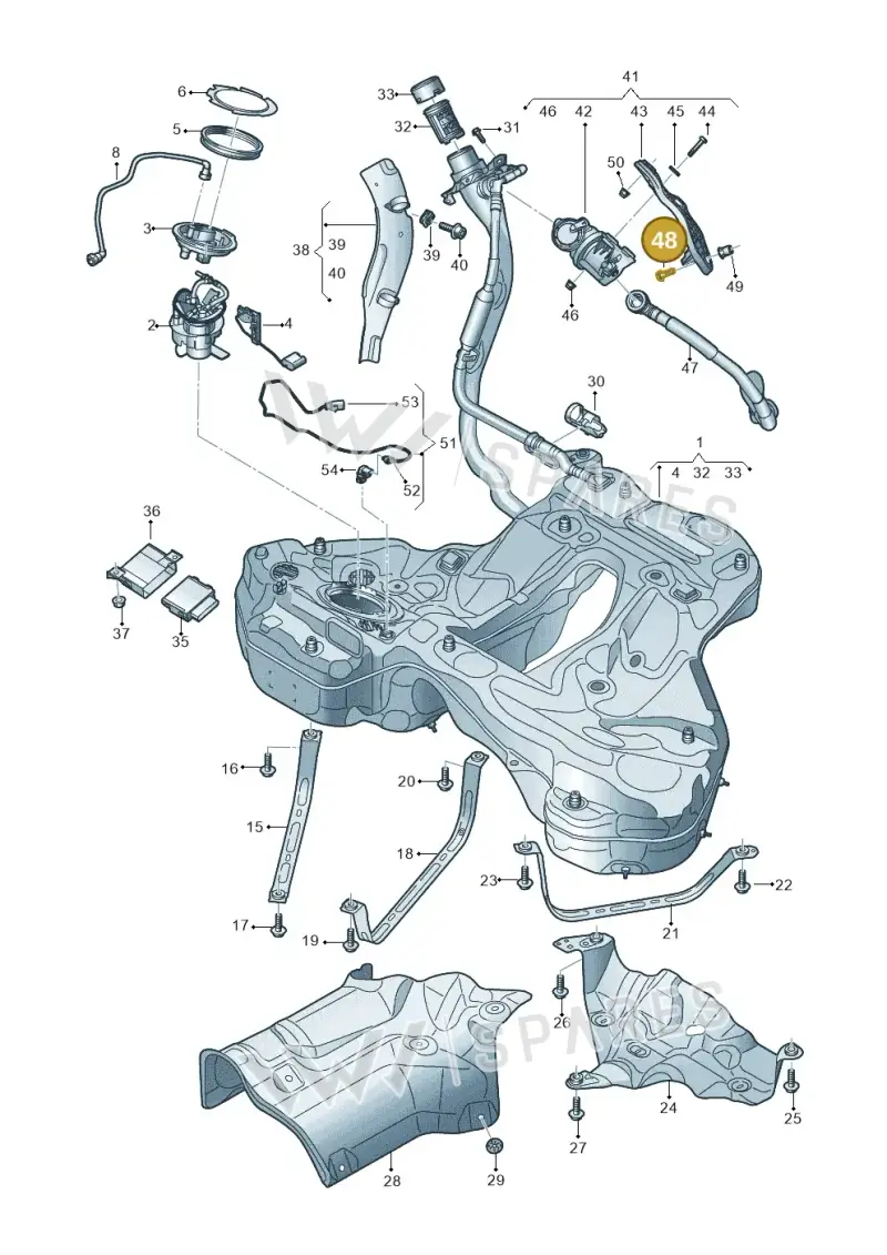 N10009209 — Audi A7 Sportback (2018-2025) diagram 435201030, position 48