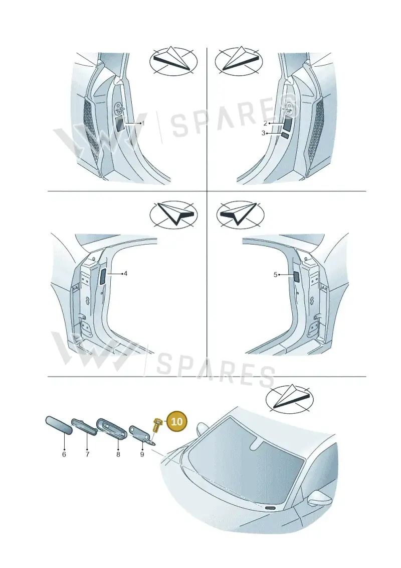 N10009507 — Audi R8 Spyder (2015-2024) diagram 872010150, position 10