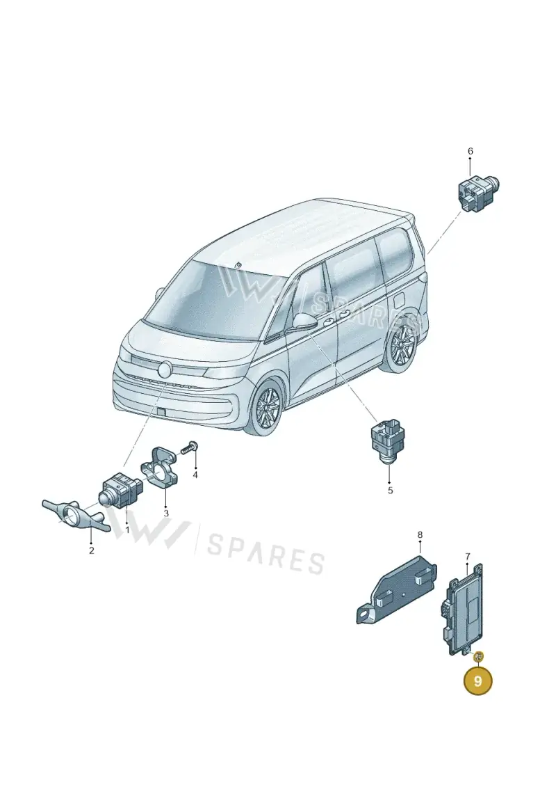 N10015101 — Volkswagen Multivan (2021-) diagram 7t0907125, position 9