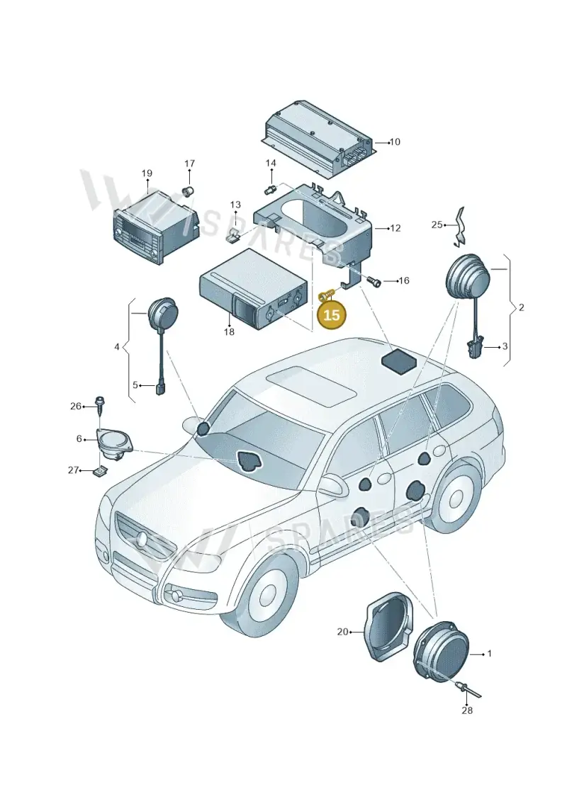 N10029201 — Volkswagen Touareg (2005-2006) diagram 274035350, position 15