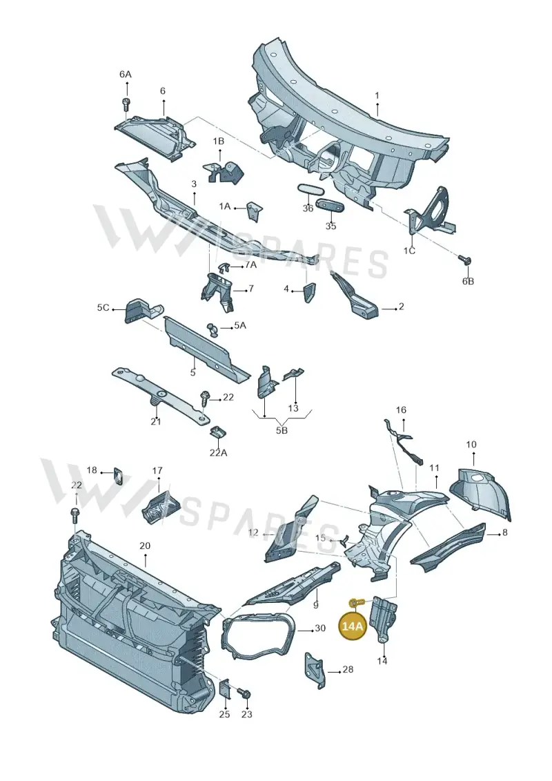 N10063205 — Volkswagen Phaeton 4motion (2010-2016) diagram 258805000, position 14A