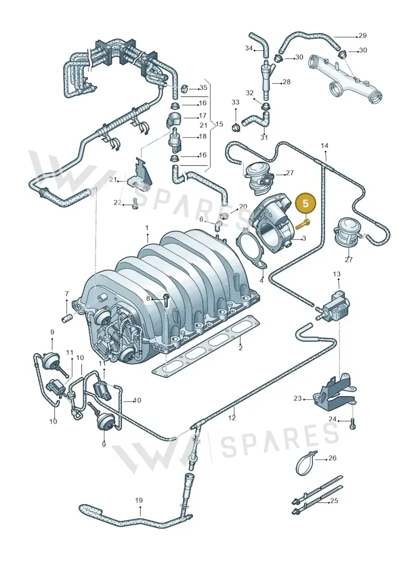 N10080204 — Volkswagen Phaeton 4motion (2010-2016) diagram 258133700, position 5