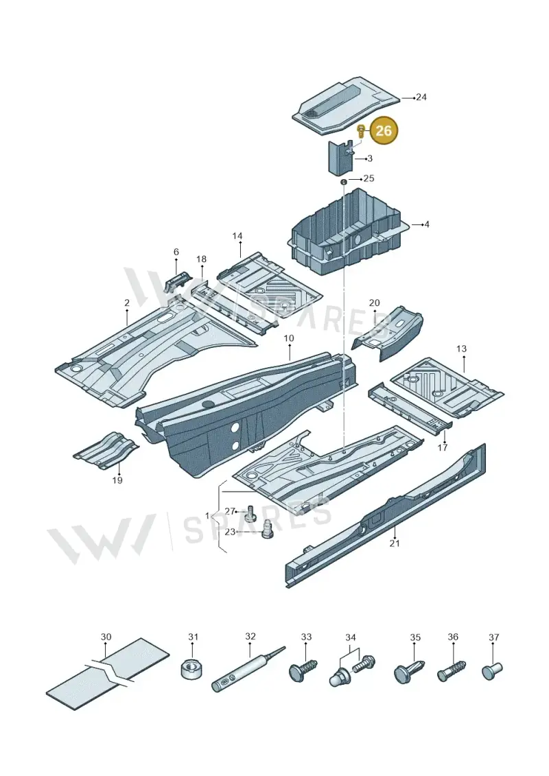 N10082908 — Volkswagen Touareg BlueMotion (2014-2018) diagram 787803000, position 26