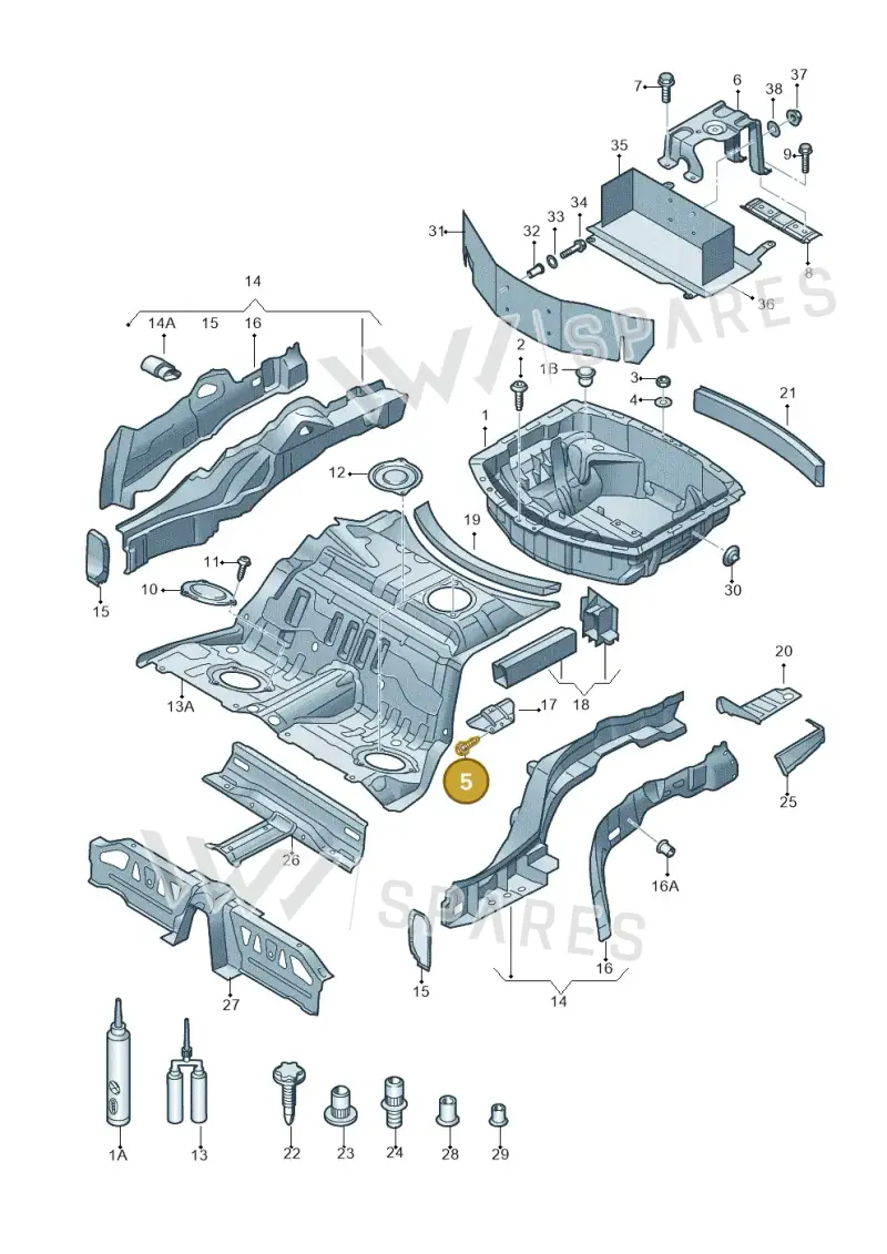 N10098809 — Audi A8 (2013-2018) diagram 696803250, position 5