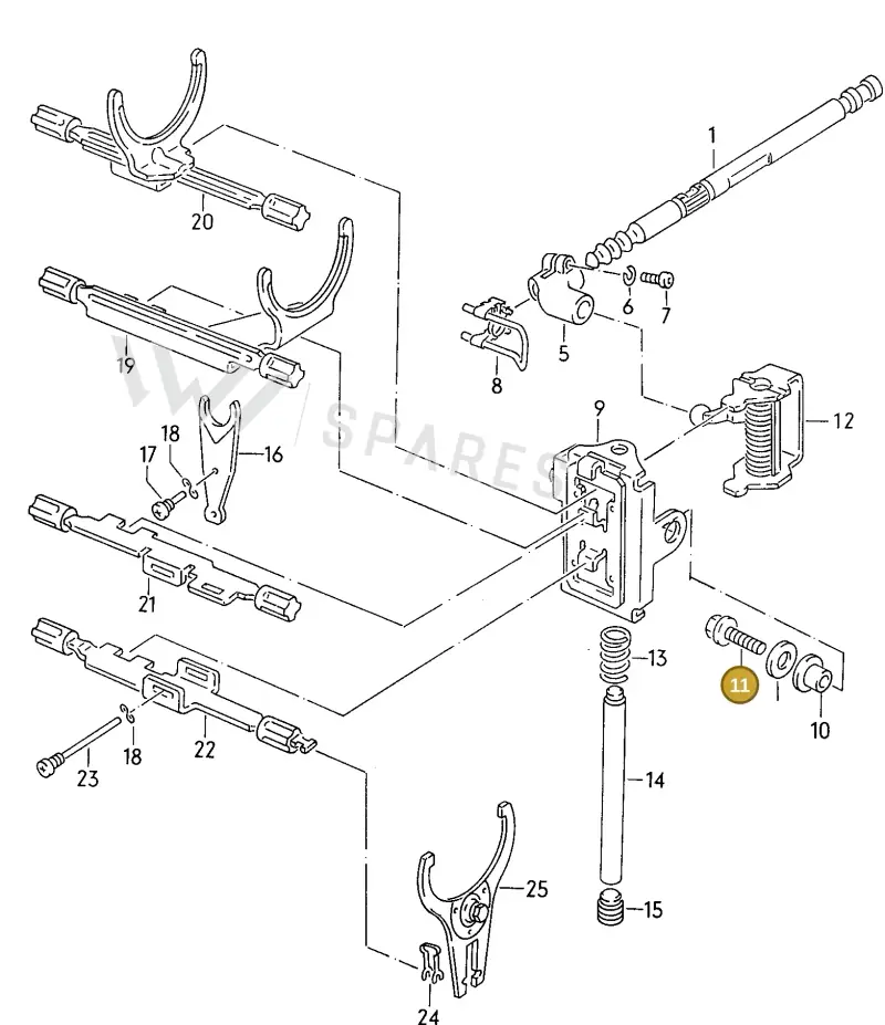 N10106901 — Volkswagen Jetta GLX              94 (1993-1994) diagram 121311820, position 11