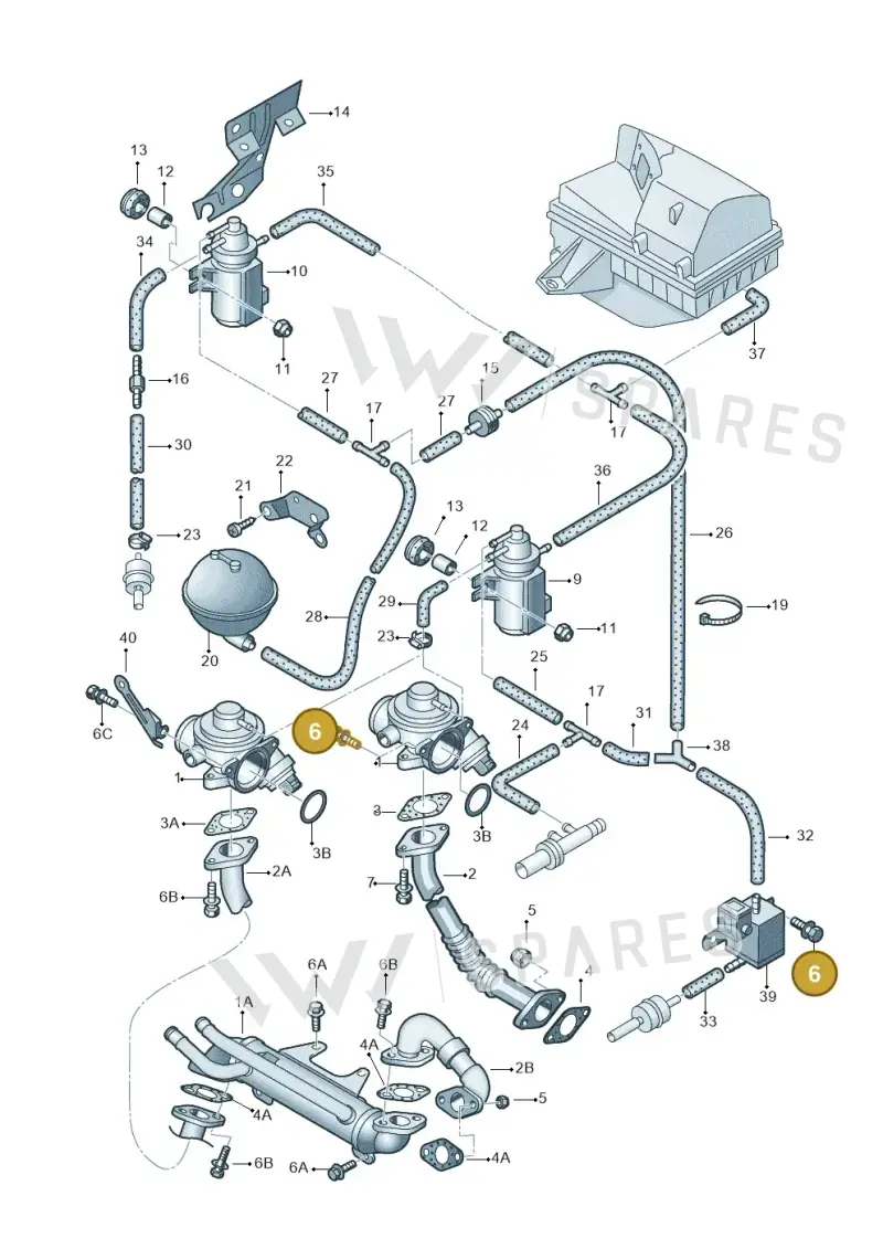 N10115401 — Volkswagen New Beetle (2001-2005) diagram 194131200, position 6